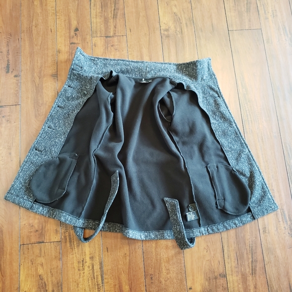 Ike Behar Double Breasted Womens Fleece Soft Belted Jacket Size Medium Gray - Picture 9 of 13